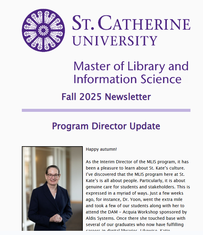 The MLIS Program’s Fall Newsletter is officially here. It features news about student projects, alumni, student groups, and more! Find it here: mailchi.mp/1628970796d9/m…