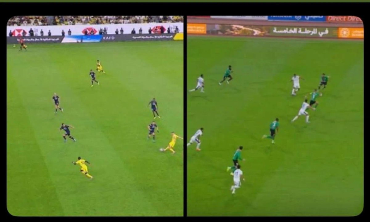 #الهلال_النجمه
#النصر_نيوم
سبحان الله
الله مايضرب بعصا
لا فرق بين الحالتين وربما حالة #النصر أوضح بصحة الهدف بينهما الهلال واضحه انها تسلل

بس عشان يعرفون ان الفأر هو المتحكم بالحالات وهو من يضع الخطوط ويحرك الاعبين

هذا #الهلال وهذه خلاقينه