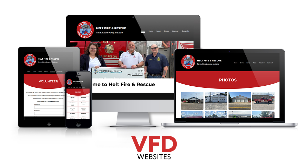 ScheidlerWeb's tweet photo. Excited to share a new website we just launched: Helt Fire &amp; Rescue in Vermillion County, Indiana!

It was built using VFD Websites, a system we created specifically for volunteer fire departments.

Check out the new site: https://t.co/aLU8PH1BPh https://t.co/awjhPHiul9