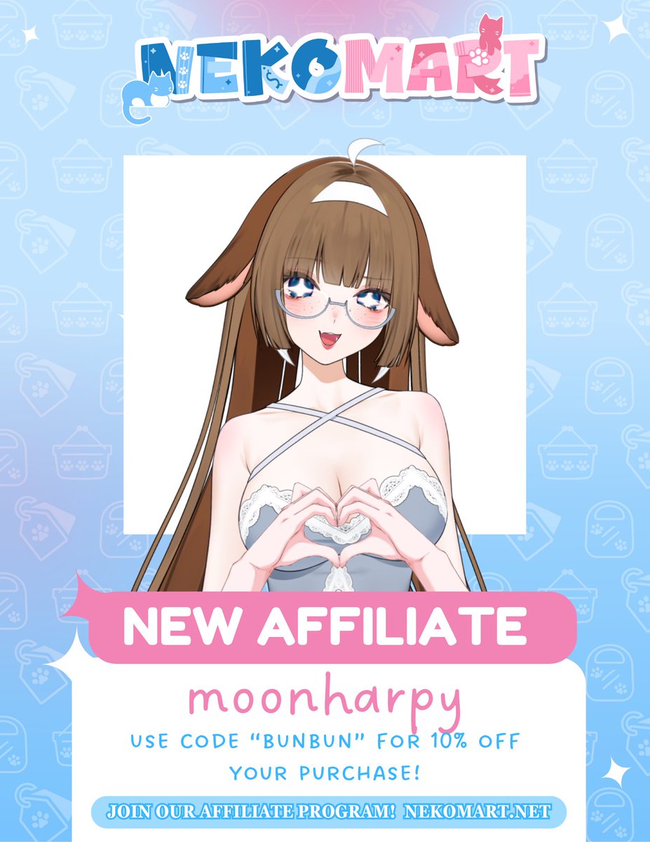 moonharpyVT's tweet image. Hehe just you wait for my merch drop bunnies!
Powered by @NekoMartShop 

nekomart.net/?ref=MOONHARPY