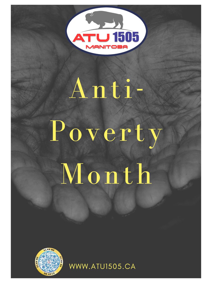 November is Anti-Poverty Month in Canada. ATU Local 1505 stands in solidarity with those facing financial hardship and advocates for fair wages, safe workplaces, and strong community support.
Together, we can work toward a more just and equitable society. ✊