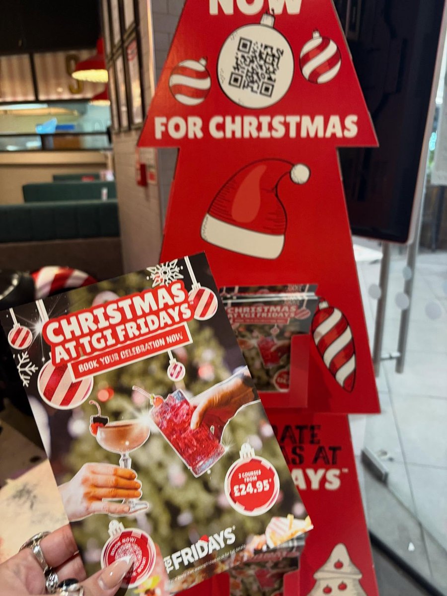 Already thinking about pigs in blankets and Christmas cocktails? ✨🎄

Don't forget to book your festivities with TGI Fridays 🎅