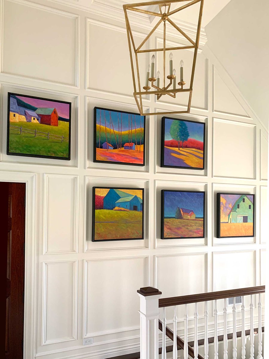 peterbatchelder's tweet image. It&apos;s always fun and flattering to see how collectors display the pieces they&apos;ve picked up over time. One such collector sent this photo of their collection of 24 x 24s in their home in New Jersey, which presents the work as beautifully as my galleries display pieces.
.…