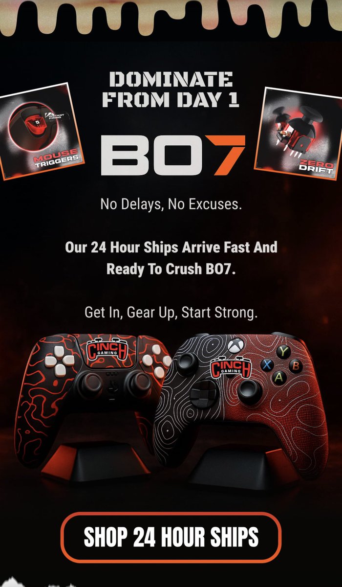 Getting ready for <a href="/CallofDuty/">Call of Duty</a> BOPS7 and need to up your 🎮 game. 

Visit <a href="/CinchGaming/">Cinch Gaming</a> and grab yourself your very own custom controller today 

Use code HAYTONSGB at checkout for an exclusive discount 

Join the #controllergang #partner