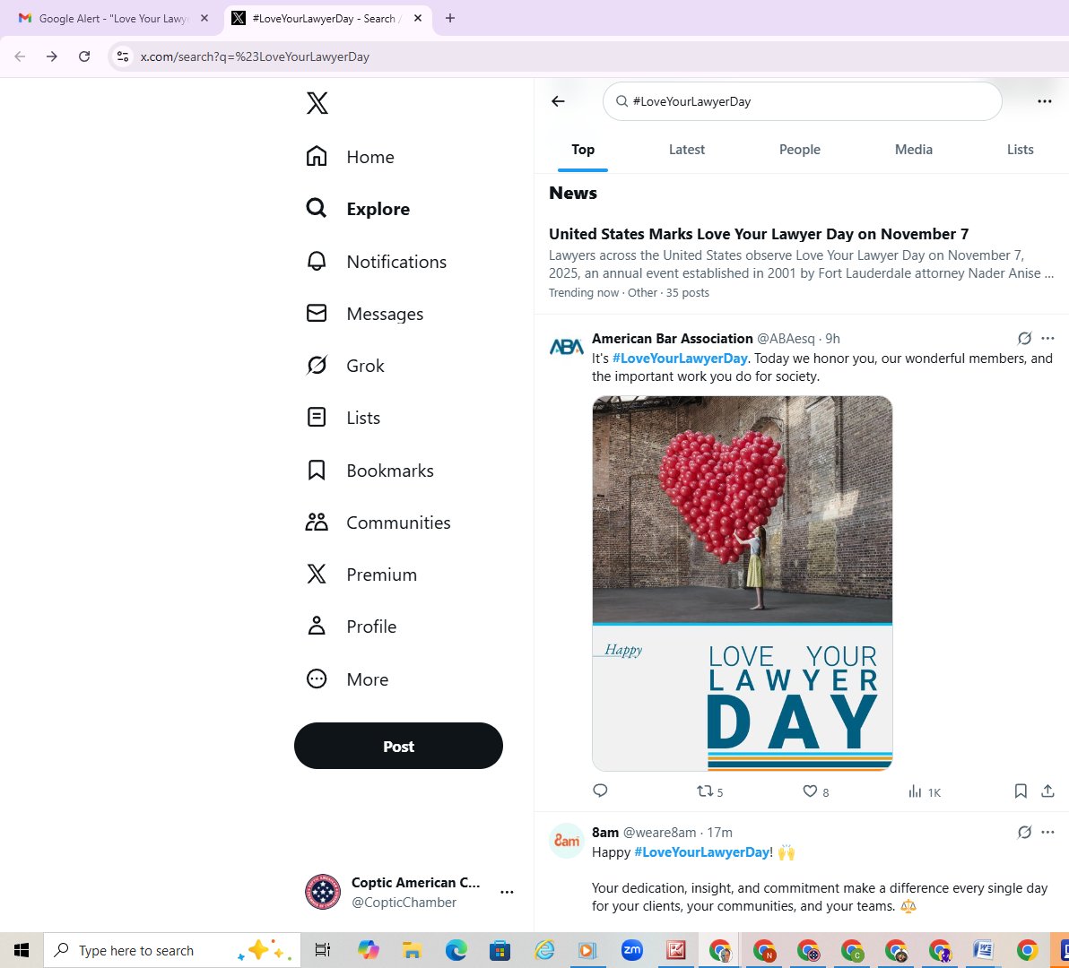 TheALPIA's tweet photo. #LoveYourLawyerDay trending right now on X!

Pretty cool. https://t.co/lIpa6uxtCV