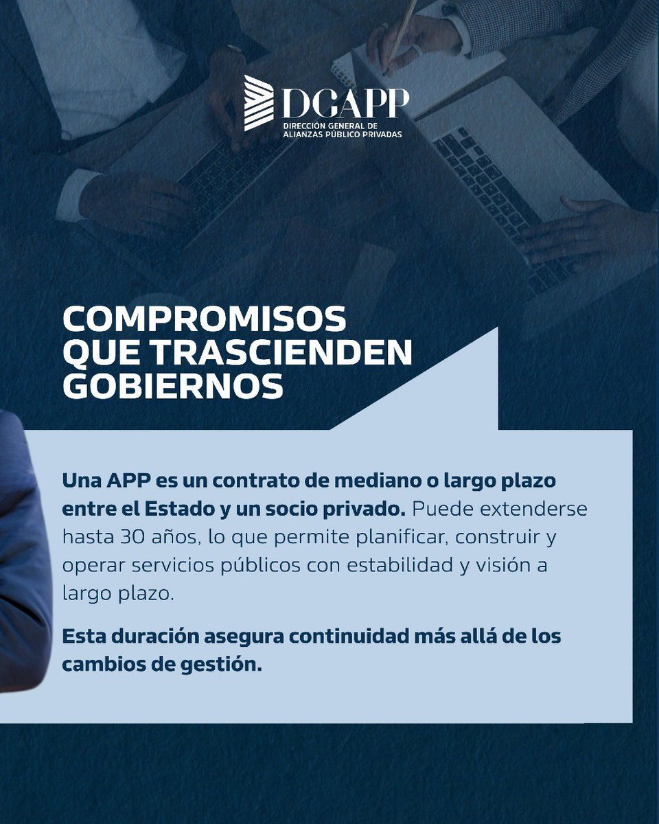 DGAPPRD's tweet image. Las Alianzas Público-Privadas (APP) permiten que el sector público y el privado trabajen juntos para ofrecer mejores servicios a la ciudadanía.