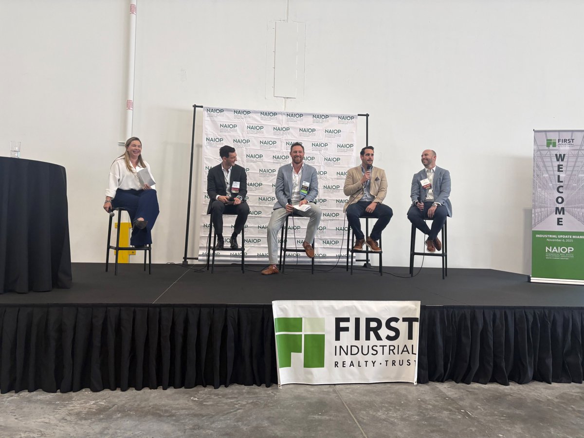 Great day at our First Park Miami project hosting <a href="/NAIOPSouthFL/">NAIOP South Florida</a>’s Industrial Market Update!
Brokers from across the region joined us for lunch, networking &amp; insights on the latest industrial trends.
Thanks to <a href="/NAIOPSouthFL/">NAIOP South Florida</a>, the panelists &amp; all who joined!

#Miami #CRE