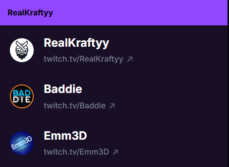 TARKOV RIVALS TOURNAMENT WITH <a href="/RealKraftyy/">Kraftyy</a> ands <a href="/Emm3D_TV/">Emm3D</a> <a href="/TwitchRivals/">Twitch Rivals</a> 

twitch.tv/baddie