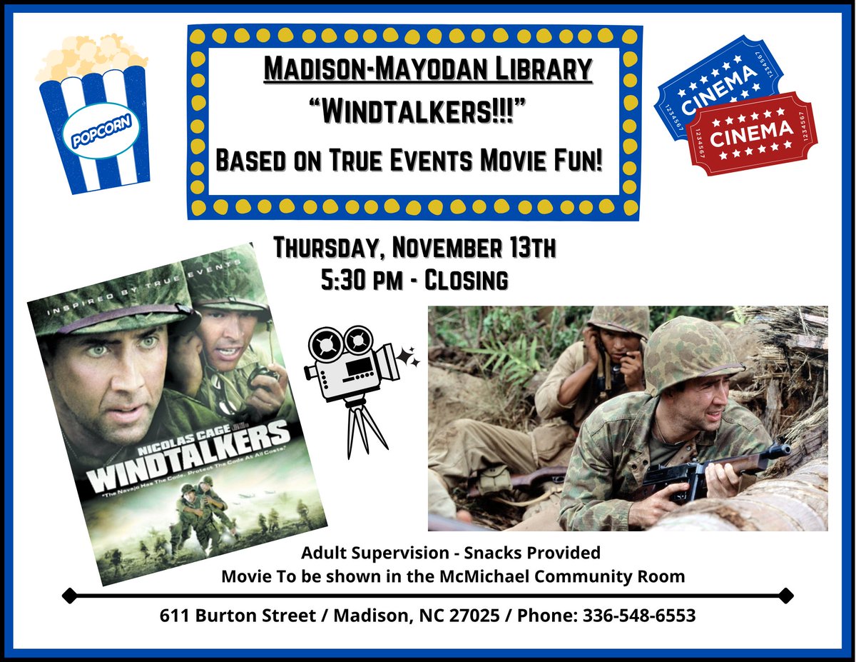 RCP_Library's tweet image. Programs and Events at Rockingham County Public Library on Thursday, November 13th! Code Club requires early sign-up. 🎱📽️🧑‍💻