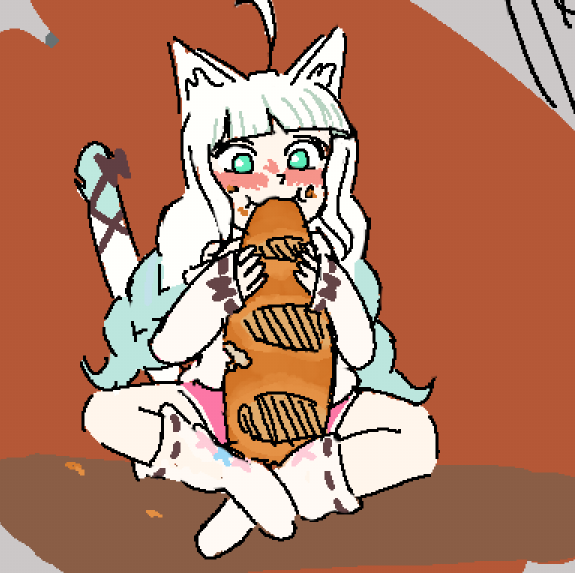 a cosy minto eating big baguette 
because bread is good and tasty 
#Fantography