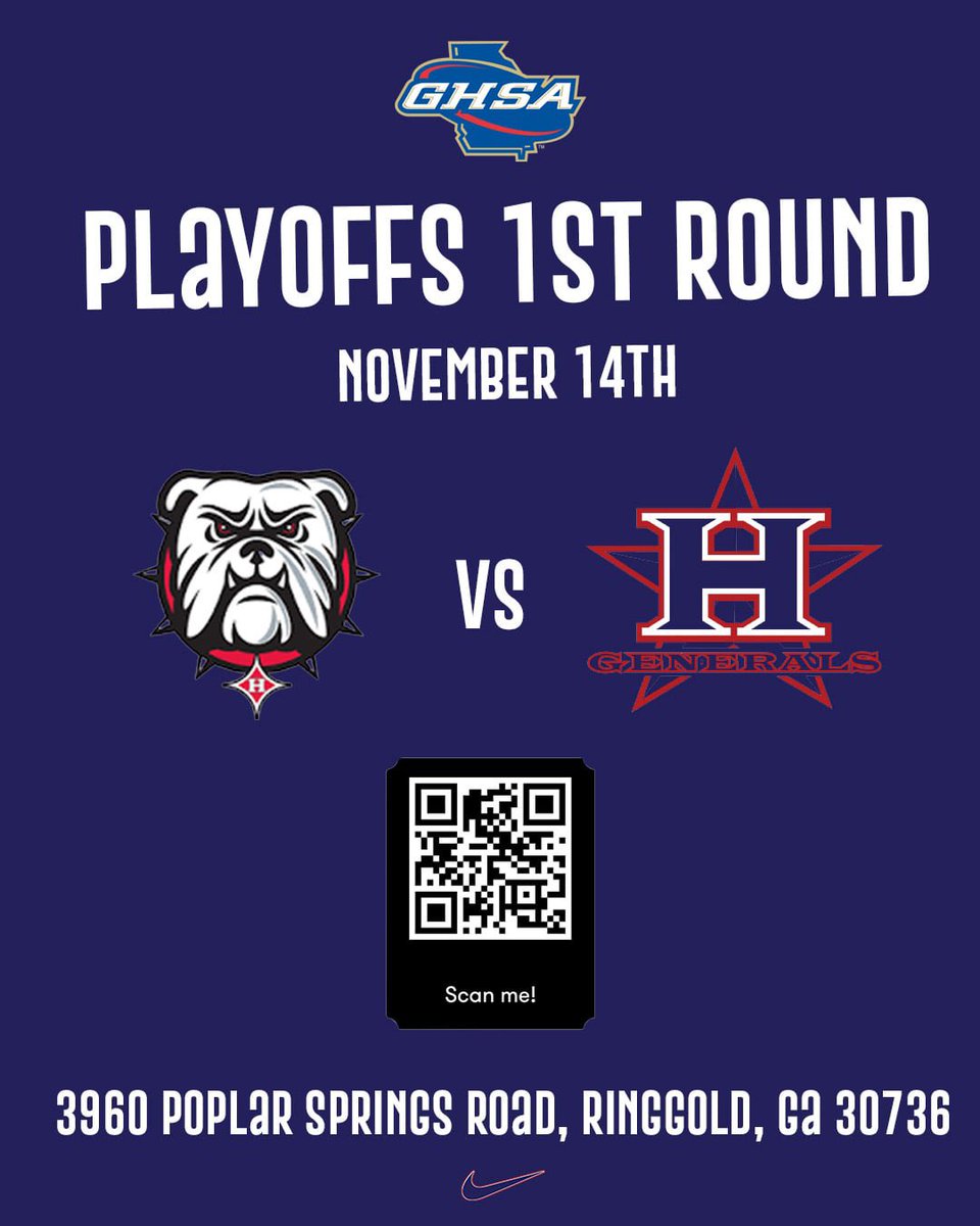 🏈Playoffs begin next Friday, November 14. Come out and support our team as we host <a href="/HarlemFootball/">Harlem Bulldogs Football</a>.  7:30 kickoff!