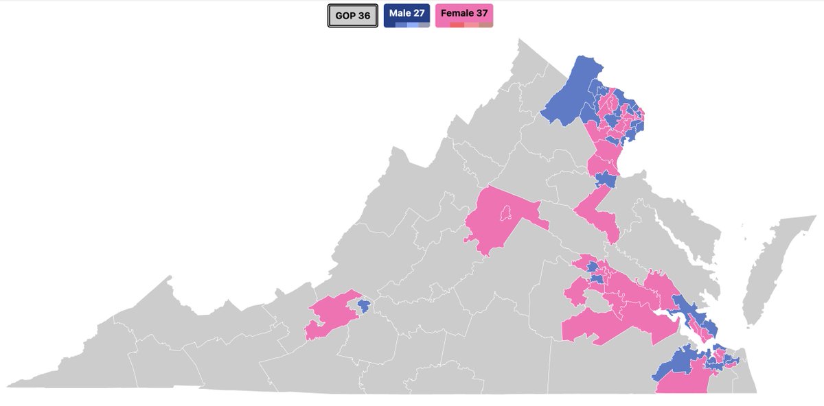 ChristianHeiens's tweet image. There are now more female Democrats in the Virginia House of Delegates than there are Republicans.
