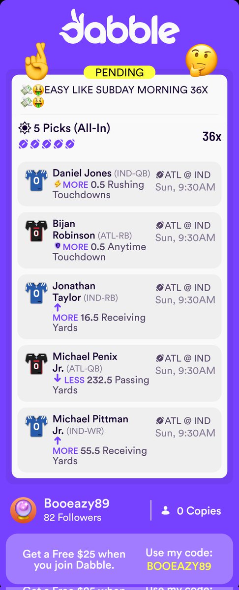 BooEasy's tweet image. Sharing is caring so here's an entry I placed on Dabble that you can copy!👌🥰💥🤞
click.dabble.com/ugiS/22pd00gt
#nfl
#bet
#football
#Germany