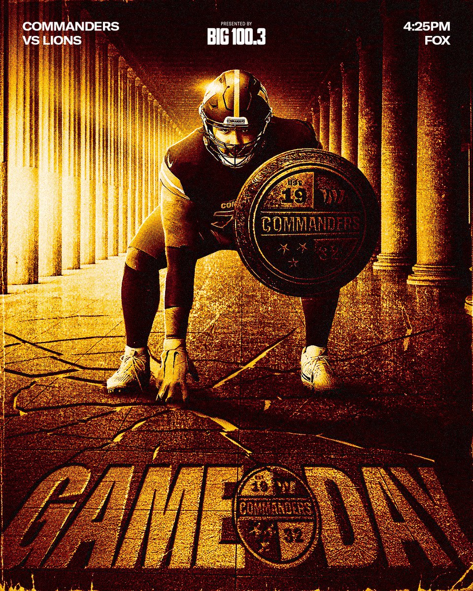 Commanders's tweet image. #DETvsWAS GAMEDAY! 

@BIG100Radio | #RaiseHail