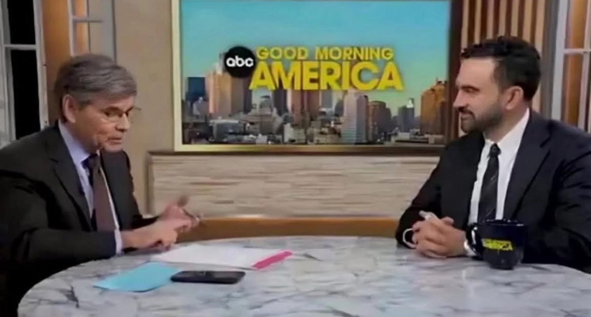 Zohran Mamdanis erstes Interview als neuer Bürgermeister von New York geriet etwas außer Kontrolle.

Unter Druck von George Stephanopoulos bezüglich seiner Pläne, New York City „unverwundbar gegenüber Trump“ zu machen, wechselte Mamdani zu Steuer- und Ausgabenpolitik:

„Ich