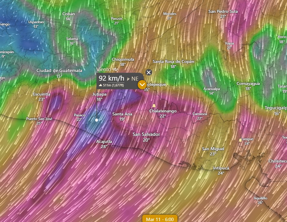 NORTES con ráfagas máximas de 60 a 80 Km/hr el día martes. OJO .!!!