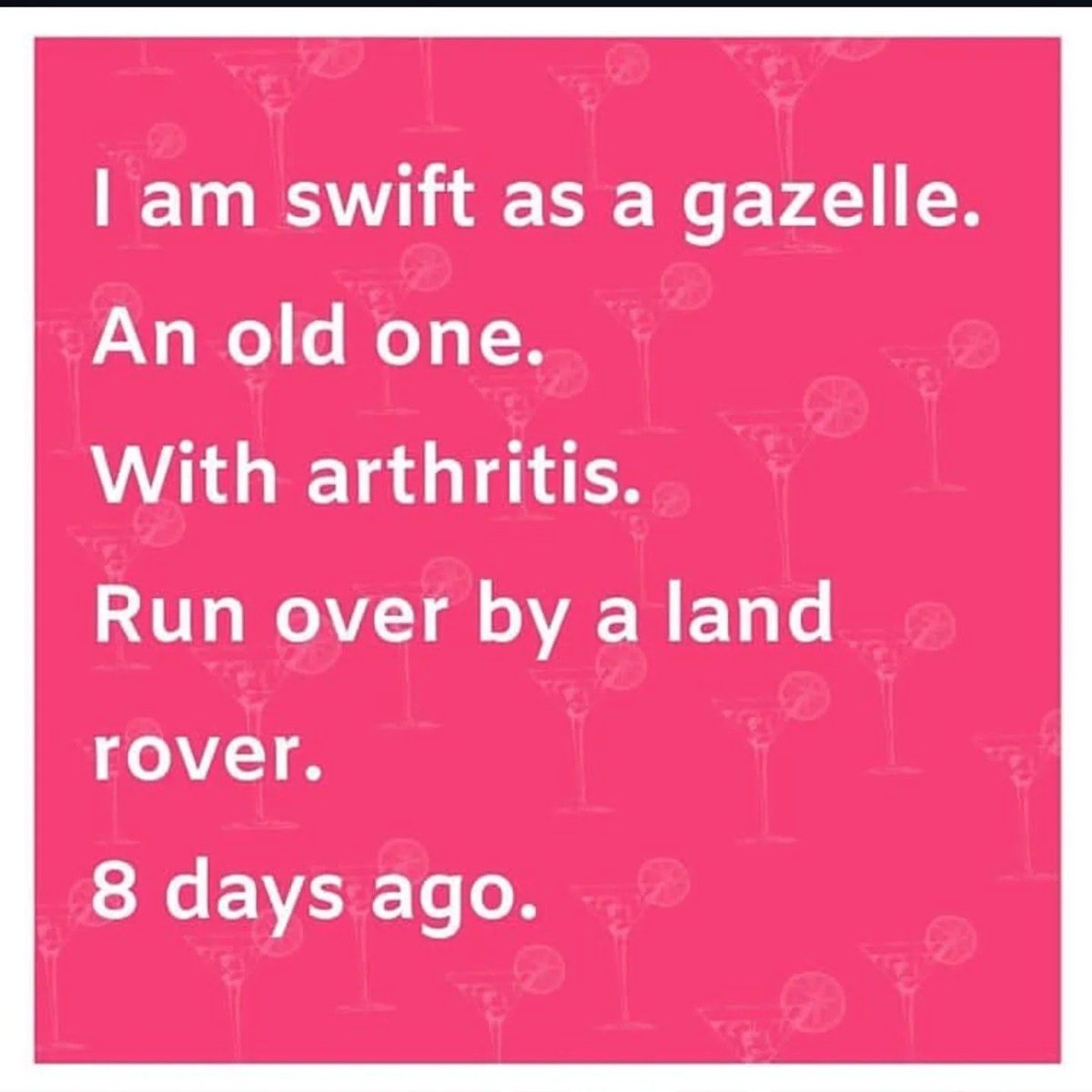 Positivity_Pain's tweet photo. Swift as a gazelle. A very tired, slightly crumpled gazelle. With a heating pad. 🥲 https://t.co/W1b9Kh8WEX