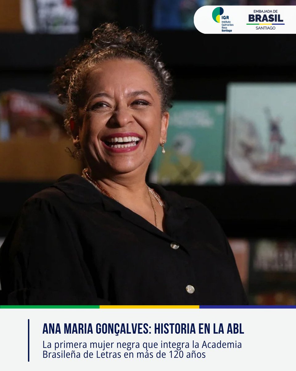 📚 Hoy, 7 de noviembre, Ana Maria Gonçalves hizo historia al convertirse en la primera mujer negra en ocupar una silla en la Academia Brasileira de Letras (<a href="/abletras/">ABL</a>), un hito en los 128 años de la institución. 🇧🇷

Su emblemática novela “Um Defeito de Cor”, que retrata la