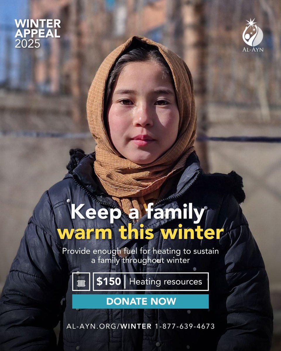 AlAyn_USA's tweet photo. In Afghanistan, freezing temperatures put vulnerable families at serious risk. Our teams are on the ground, delivering vital heating supplies to help families stay warm throughout the entire winter period.

Donate $150 to keep a family safe this winter: https://t.co/YOKmI3awKC https://t.co/EW61316CkR