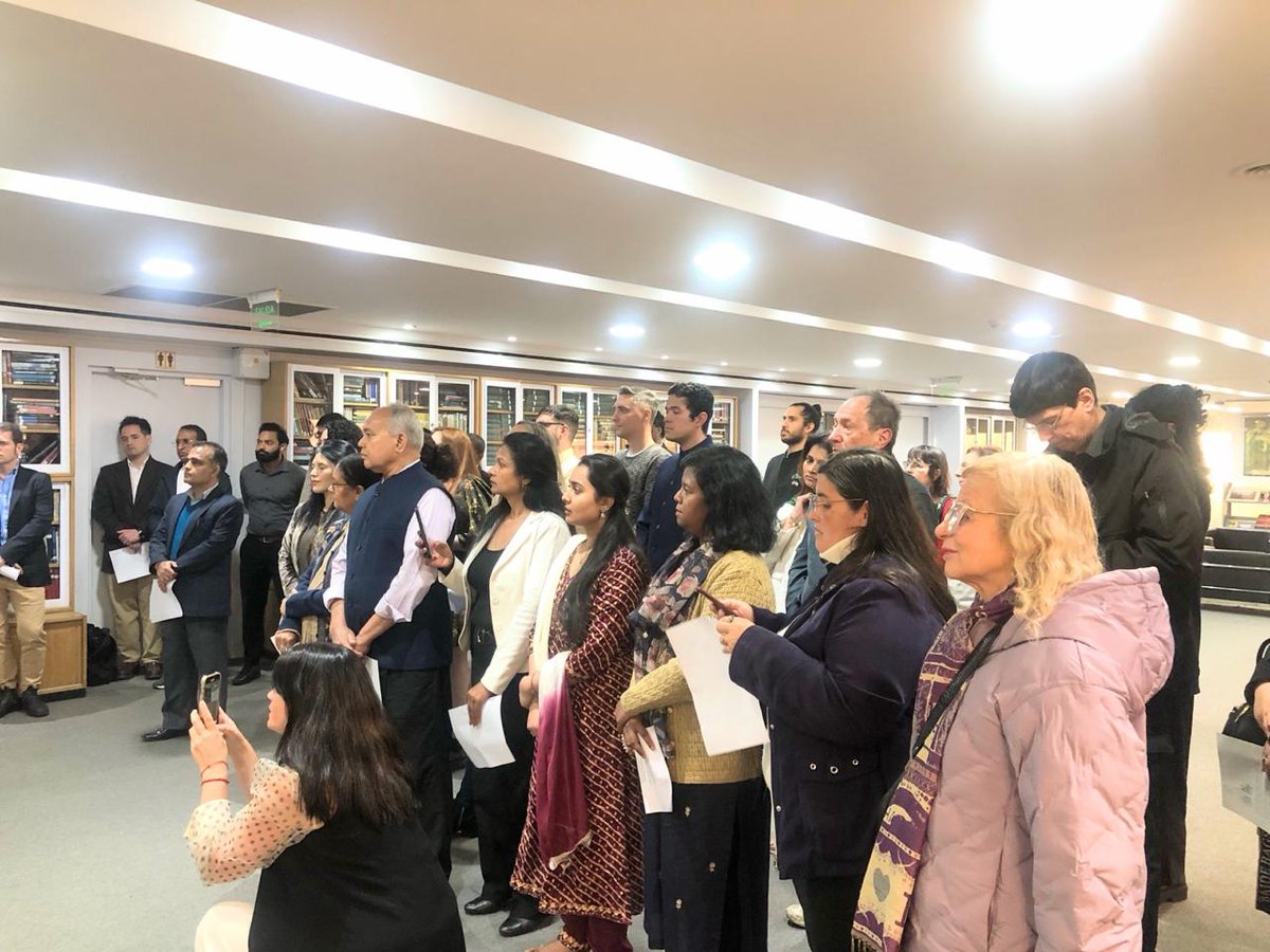Indembarg's tweet image. The Embassy of India in Argentina organized a special event today, 7 November 2025, to commemorate the 150th anniversary of the Rashtriya Geet, Vande Mataram — the eternal song that celebrates the spirit of our beloved motherland. In a heartfelt tribute, members of the Indian…