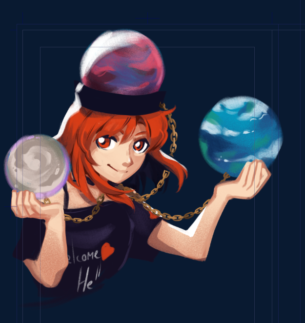 Not very active because I've been working on illustrating a Touhou lore book ! Here's a little work in progress with Hecatia
More infos about it soon !  #touhouproject