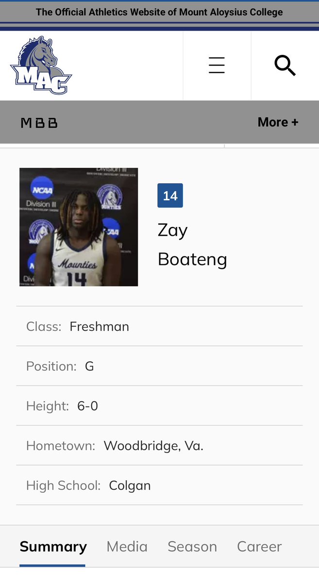 ColganHoops's tweet image. Good luck to our guy Zay, and @MtAloysiusMBB in their season opener tonight!