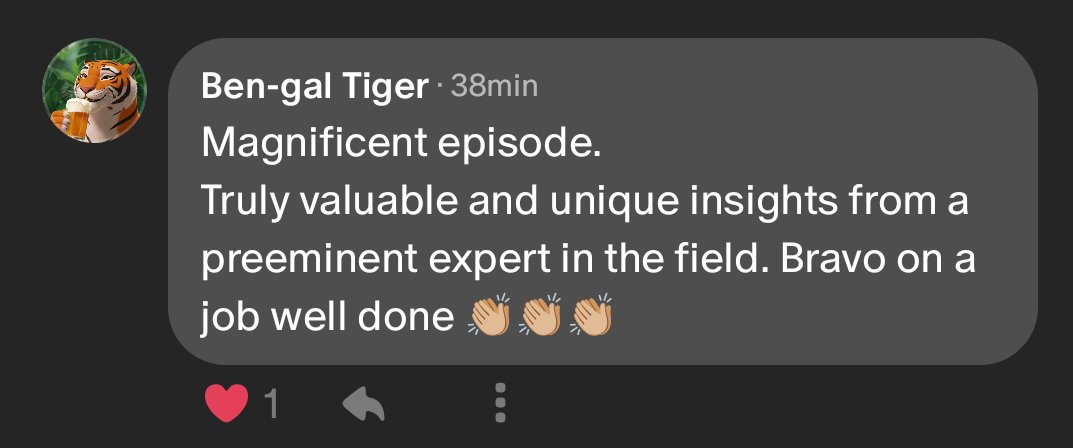 Big episode dropping publicly on Sunday. If you're an $ISRG shareholder, or a medtech investor, you do not want to miss this one. It's live for patreons already, and getting great feedback!