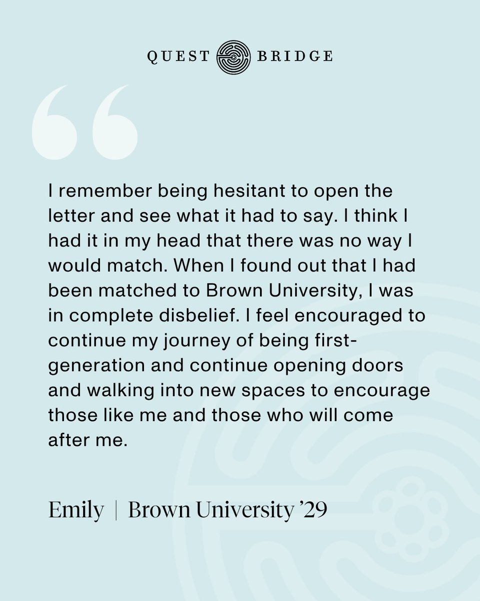 QuestBridge's tweet image. Happy National First-Generation Day! 🎓Today, we celebrate students who are among the first in their families to attend a four-year college. We are honored to support all of the first-generation QuestBridge Finalists, Scholars, and Alumni.