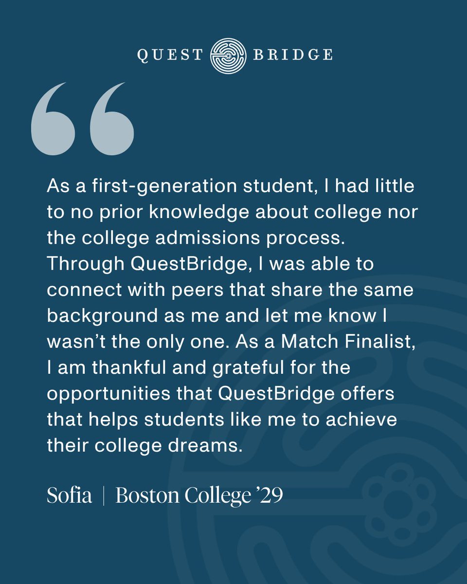 QuestBridge's tweet image. Happy National First-Generation Day! 🎓Today, we celebrate students who are among the first in their families to attend a four-year college. We are honored to support all of the first-generation QuestBridge Finalists, Scholars, and Alumni.