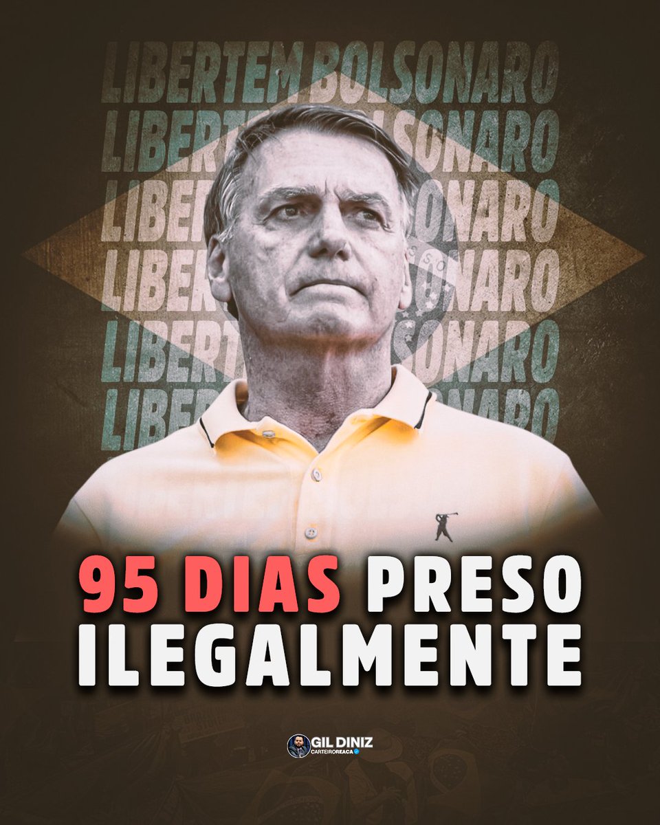 Chegamos a 95 longos dias desde que o nosso líder, Jair Bolsonaro, foi submetido a uma restrição de liberdade totalmente ilegal, desproporcional e injustificada. Essa prisão domiciliar não é um ato de Justiça; é a consumação de um golpe da toga arquitetado para minar a oposição e