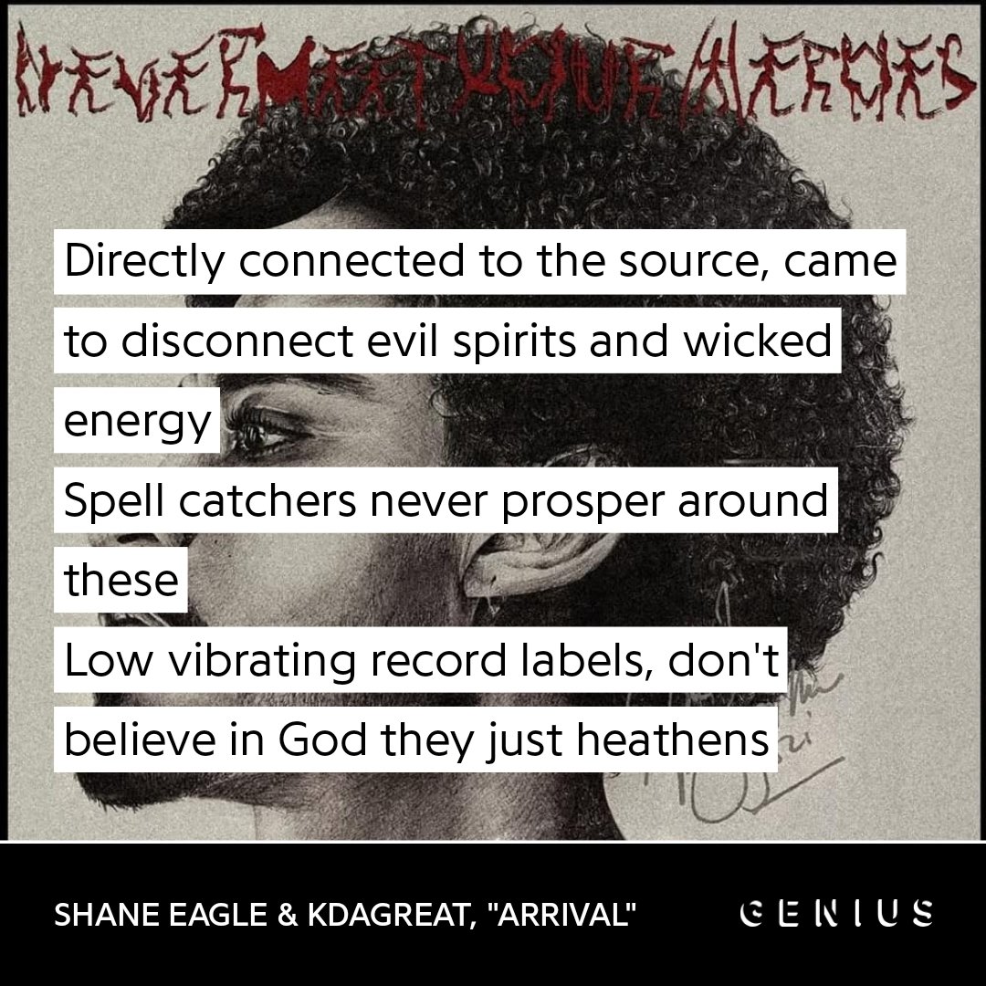 Shane Eagle on “Arrival”❗❗❗ 

“Low vibrating record labels, don't believe in God they just heathens
Why you think I had to leave 'em?”