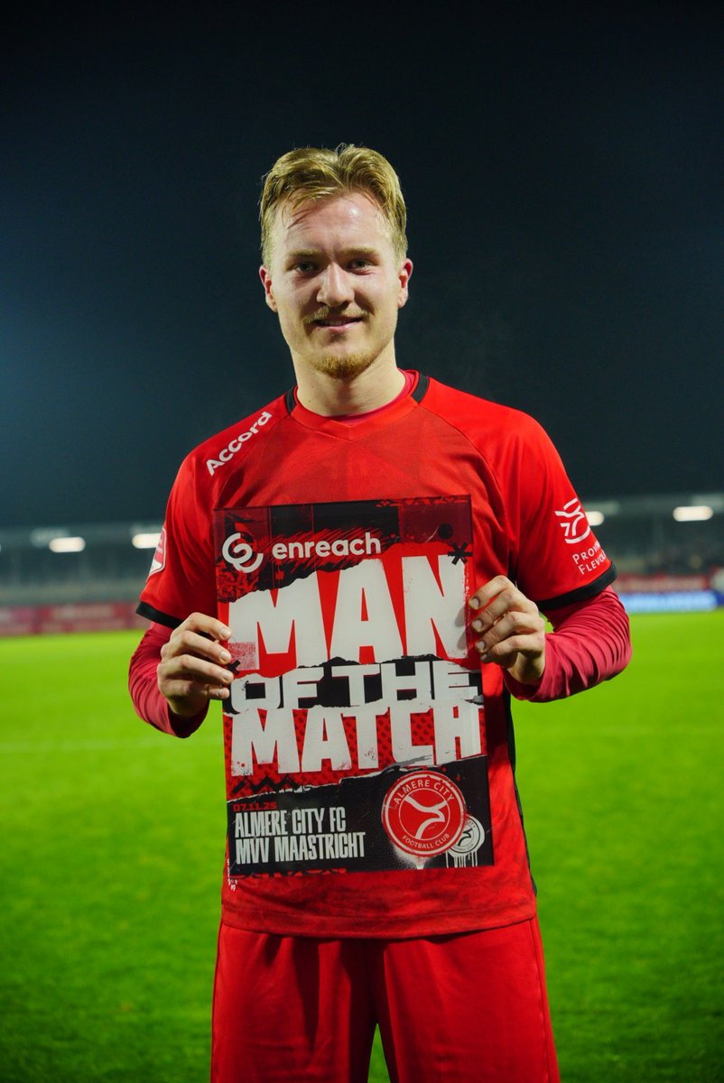 AlmereCityFC's tweet image. De Enreach Man of the Match van vandaag: Julian Rijkhoff!

#ALMMVV