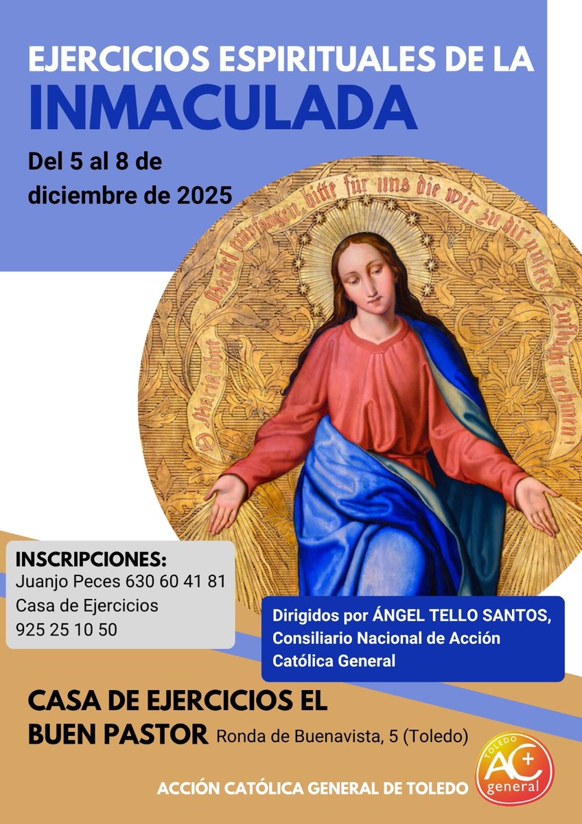Ejercicios Espirituales de la Inmaculada, del 5 al 8 de diciembre en <a href="/cdebuenpastor/">Cde Buen Pastor</a>