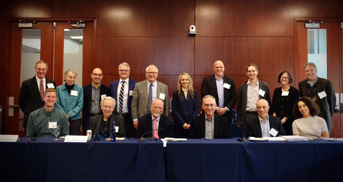 GUConstitution's tweet photo. An extraordinary exchange of ideas is well underway at our book workshop for Dean Treanor’s Fathers of the Constitution. We are honored to host such an exceptional group of scholars in thoughtful dialogue on this landmark work.

@jdmortenson @_John_Mikhail @bradsnyderprof
@RandyEBarnett @shbarclay @GeorgetownLaw @BCLAW @juniatacollege @StanfordLaw @UChicagoLaw @SyracuseU @WisconsinLaw