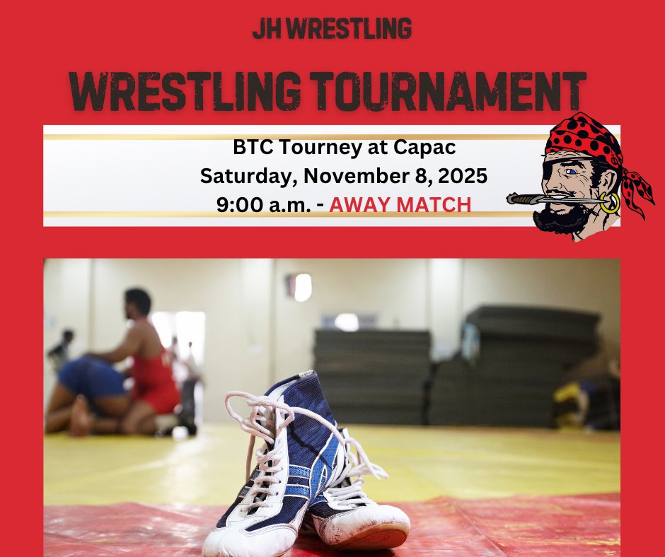Good luck, JH Red Raider Wrestling—bring home the victory!🤼🏆