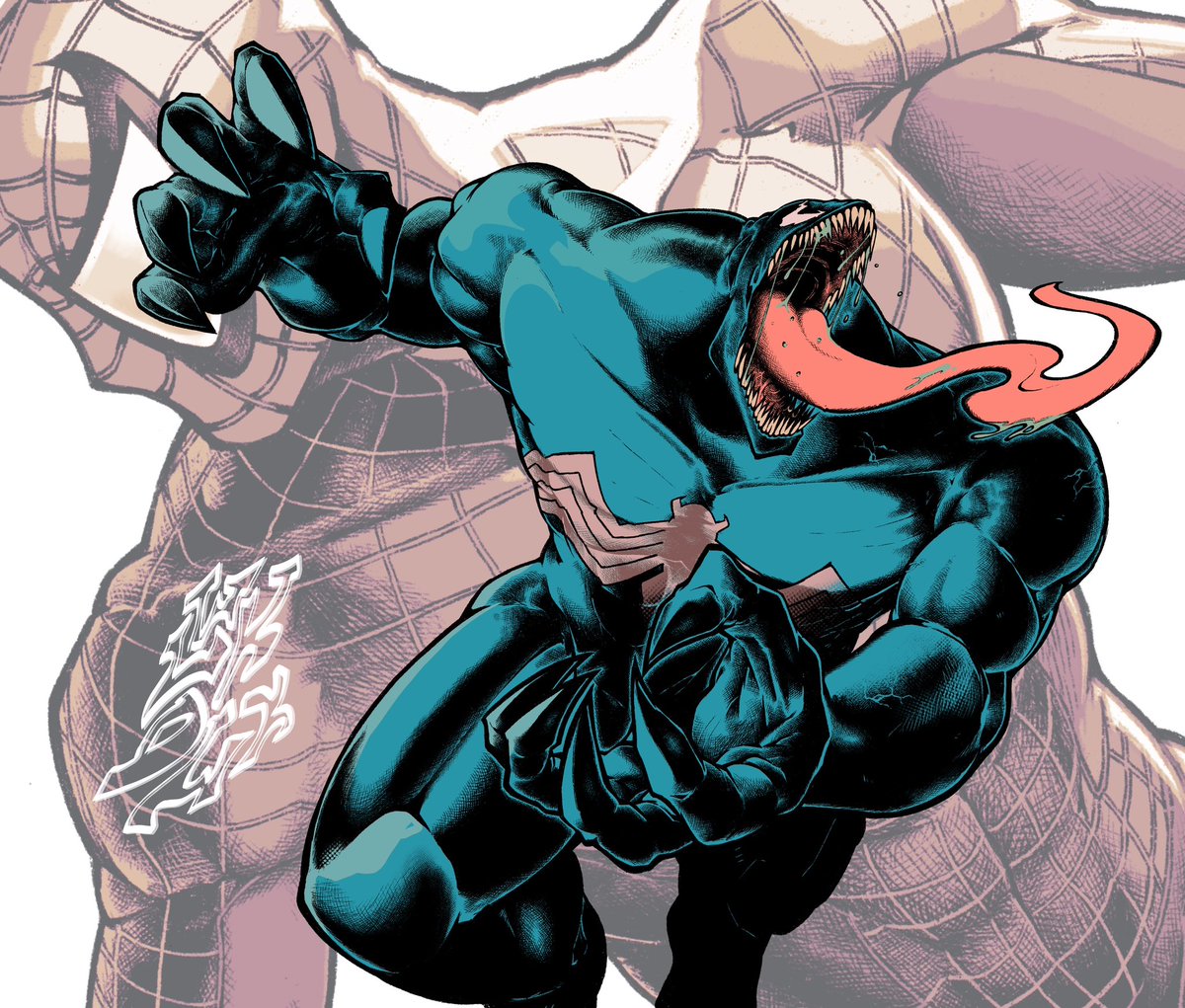 Spider-Man and vintage venom for the collaborama promo