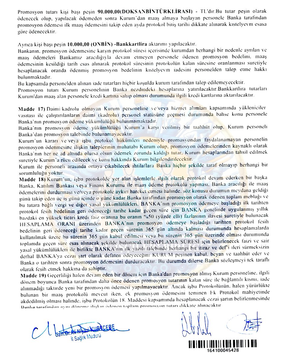 Ankara İl Sağlık Müdürlüğü ile Ziraat Bankası arasında personelin maaş ödemelerine yönelik yeni promosyon anlaşması imzalandı.

📢 AİLEMİZE KATILIN: t.me/Kamuiscileri1

<a href="/RTErdogan/">Recep Tayyip Erdoğan</a> <a href="/isikhanvedat/">Prof. Dr. Vedat Işıkhan</a> <a href="/memetsimsek/">Mehmet Simsek</a> <a href="/turkiskonf/">TÜRK-İŞ</a> <a href="/hakiskonf/">HAKİŞ KONFEDERASYONU</a> <a href="/diskinsesi/">DİSK</a>
#Kamuişçileri #Kamuişçisi #işçi