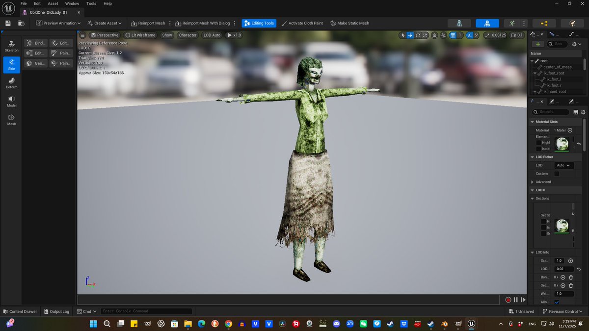 First Test Enemy is textured and rigged. #gamedev #zombie #horrorgame #UnrealEngine