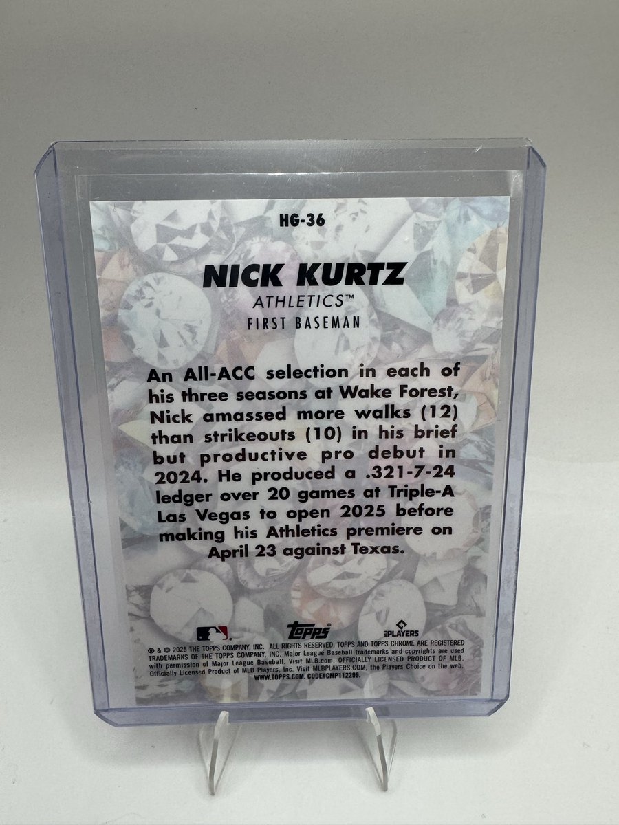 devinfutrell33's tweet photo. @CardPurchaser just pulled this Nick Kurtz /10 out of a 2025 Bowman Chrome Breakers Delight. What do we think this is worth post ROTY? https://t.co/heQTVHKfqm