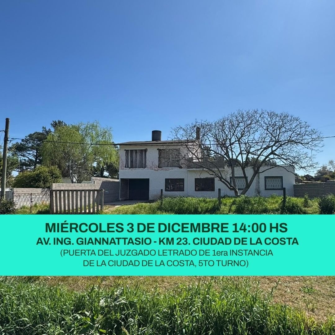 iocco1949's tweet photo. 🏡 REMATE JUDICIAL – Casa en Pinamar
📍 A pasos de Neptunia · A 200 m de la playa
💵 Sin base – En dólares

✨ Oportunidad para refaccionar y proyectar

📐 Terreno: 724 m² · Frente: 23 m
🏠 Edificado: 411 m² (Catastro)
Incluye 2 viviendas en un mismo padrón

✅ PB: cocina, living-comedor, 4 dorm., baño, garaje
✅ PA: cocina-comedor, 2 dorm., baño
⚠️ No se tuvo acceso al bien — descripción estimada.

📍 Entre calles 20 y 19 – cerca de Av. de los Pinos

🗓️ Miércoles 3/12 – 14 h
📍 Juzgado 1ra Instancia, Ciudad de la Costa
Av. Gianattasio, Km 23

📞 Consultas 👉 https://t.co/ymgB2FdUjU | 099 943 179