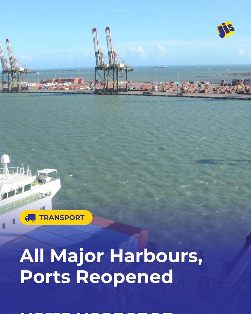All major harbours and ports of entry across the island have reopened, facilitating the smooth delivery of relief supplies to communities impacted by Hurricane Melissa.

Kingston Harbour was the first to resume operations on October 29, followed by Montego Bay, Portland Bight,