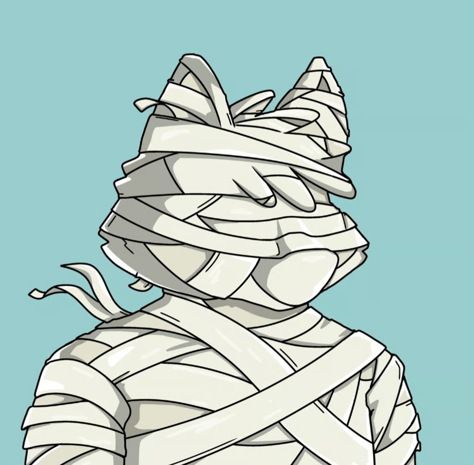 Some of you Wolfies know that I minted the only Pharaoh with crown. Well what do Pharaohs eventually become? Mummies! Only 6 in the collection, same background, it was meant to be! Welcome home! 
AWOOOOOOO! 🐺