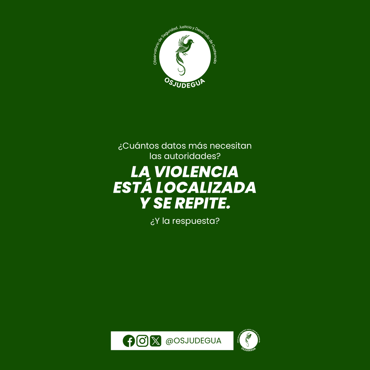 Cada mes se repite el mismo patrón: los mismos departamentos, los mismos porcentajes, las mismas muertes.
La información está disponible. El problema es que las autoridades no actúan.
Ya hubo un cambio en el Ministerio de Gobernación. Ahora esperamos ver cambios en la realidad,