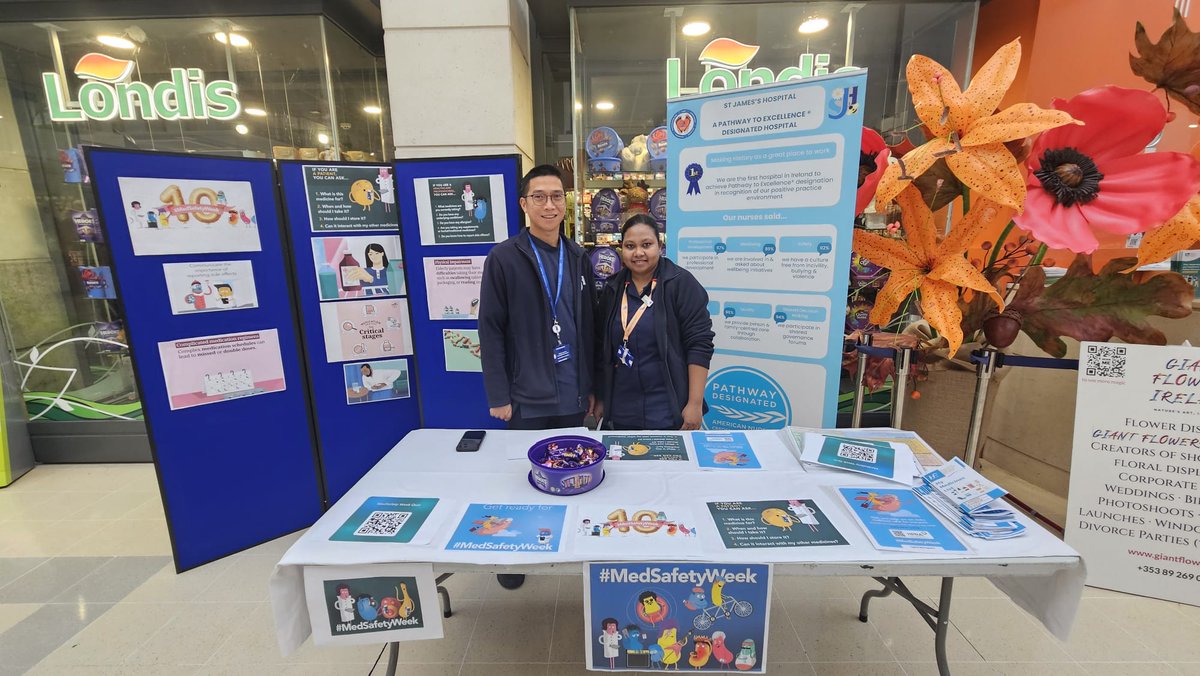 A big thank you to everyone who joined us for  #MedSafetyWeek <a href="/stjamesdublin/">St James's Hospital</a>. MedSafetyWeek Quiz for staff &amp; the information stand for raising awareness and encourage reporting. 
A special congratulations to our Medication Safety Champion Award winners. #SJHNPDU <a href="/SJHDoN/">Sharon Slattery DoN</a>