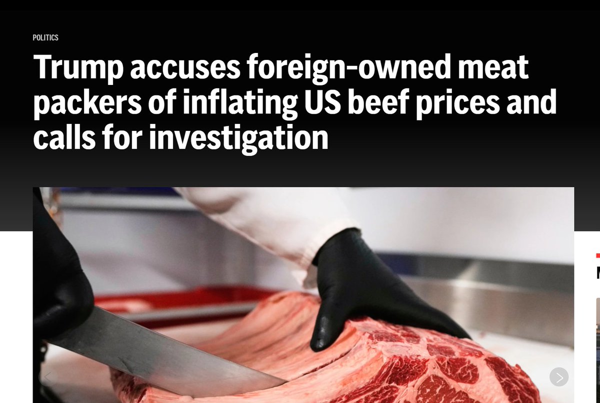 TheStrangerEth's tweet image. Trump accuses foreign-owned meat packers of inflating US beef prices and calls for investigation. $BYND
