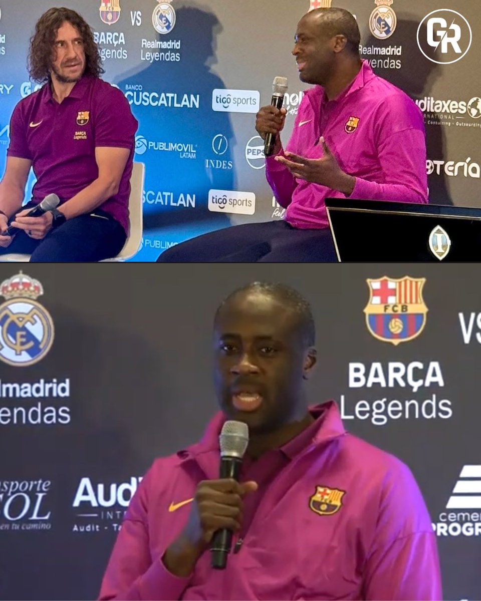 GustavoRocaGOL's tweet photo. 🇸🇻🗣️ “No sabía que El Salvador era un país, pensé que estaba en Brasil o una cosa así, pero es un placer estar acá porque la gente es muy humilde”.

➖Yaya Touré en su presentación en el Juego de Leyendas entre FC Barcelona y Real Madrid en El Salvador. 

✍🏻 No lo dijo en mala onda, solo estaba siendo muy honesto.