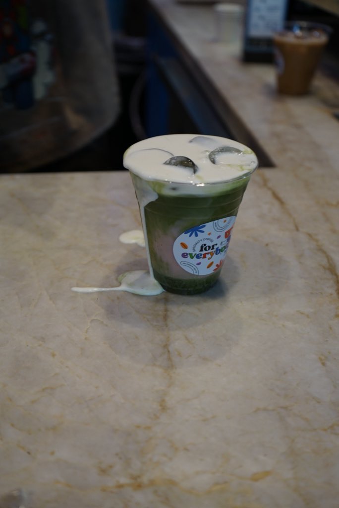 It’s official! Dropping my official Matcha flavor 🍵 made by me! <a href="/CoupletCoffee/">Couplet Coffee</a> ! Im super excited . The Flavors are :

Strawberry infused milk (oat)
Banana Syrup 
Ceremonial Grade Matcha
Banana Cream Top 

Come out Nov 15th &amp; Order my Strawberry Zen Matcha made by Jay! Echo Park