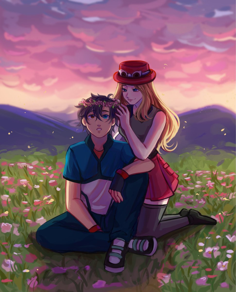 “In a field where time stood still, she crowned him with flowers, not as a battler or Aura Guardian, but simply as the boy who made her heart bloom. And for once, Cole didn’t resist the softness.. even if he looked like a confused prince of spring.”

#Auralumeshipping