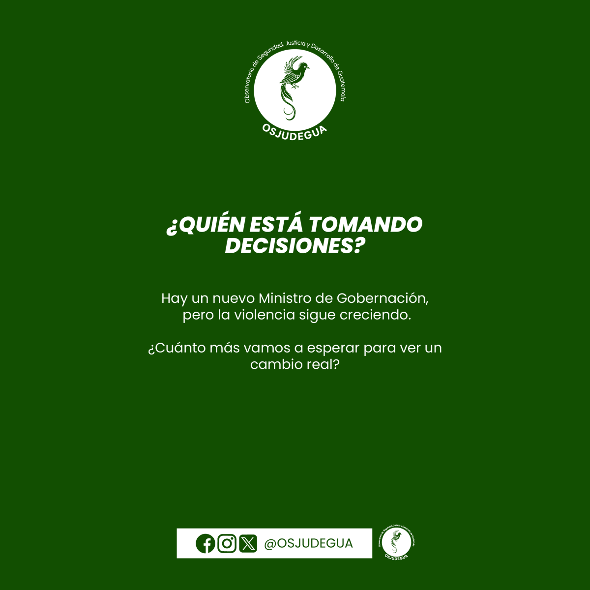 🔍 ¿Sabías que solo 5 municipios concentran más del 35% de las muertes violentas del país?
📍 Guatemala, Villa Nueva, Mixco, Villa Canales y Chinautla repiten mes a mes en el top.
 👀 El nuevo Ministro de Gobernación ya está en funciones. La violencia también.