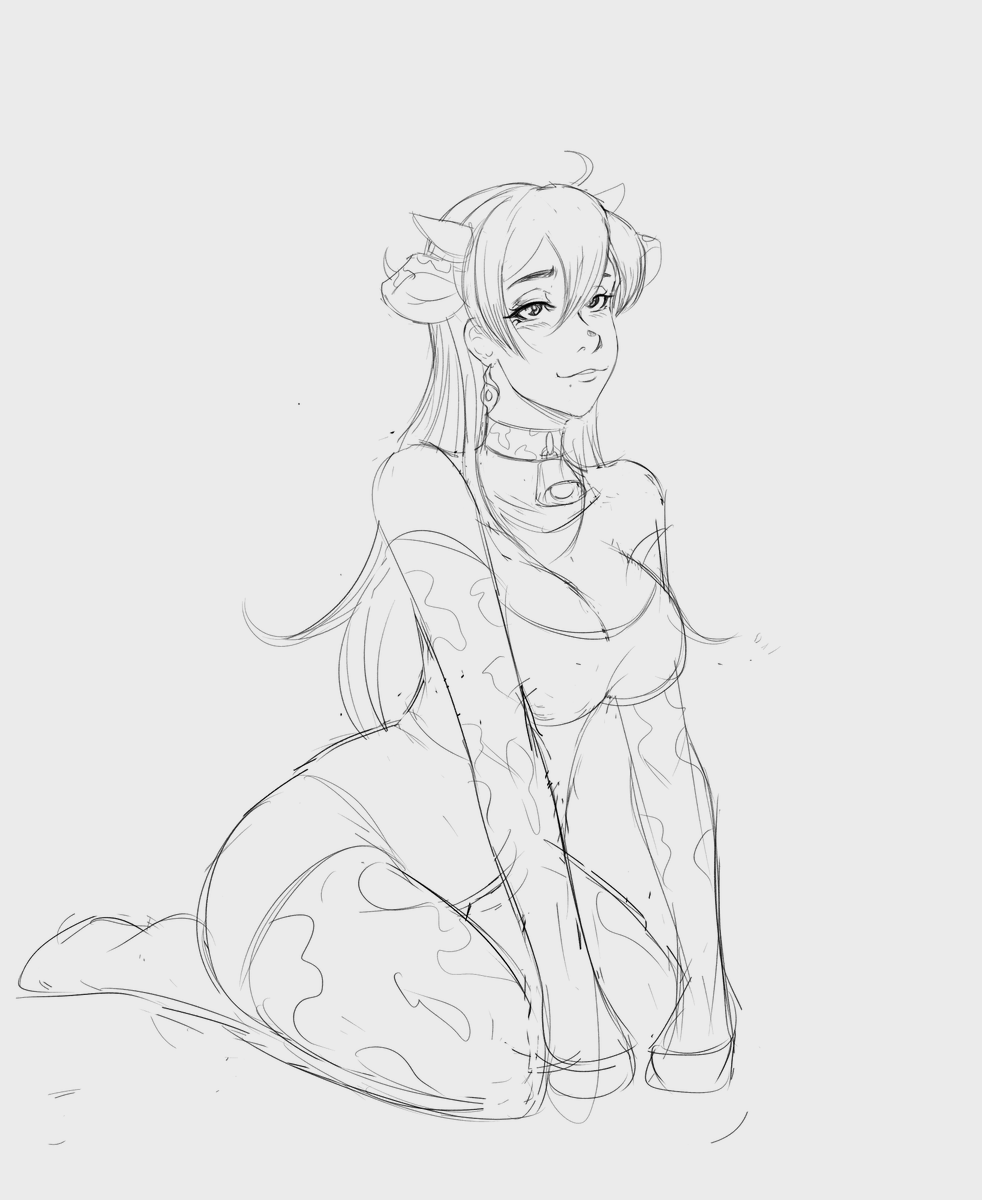 A sketch CG of an adventurous wife and her partner after she takes an experimental supplement that promises to increase her milk supply. The full lewd sketch CG contains female -> hucow -> anthro ->  semi-feral -> feral TF, a final milking scene, and a GIF compilation.